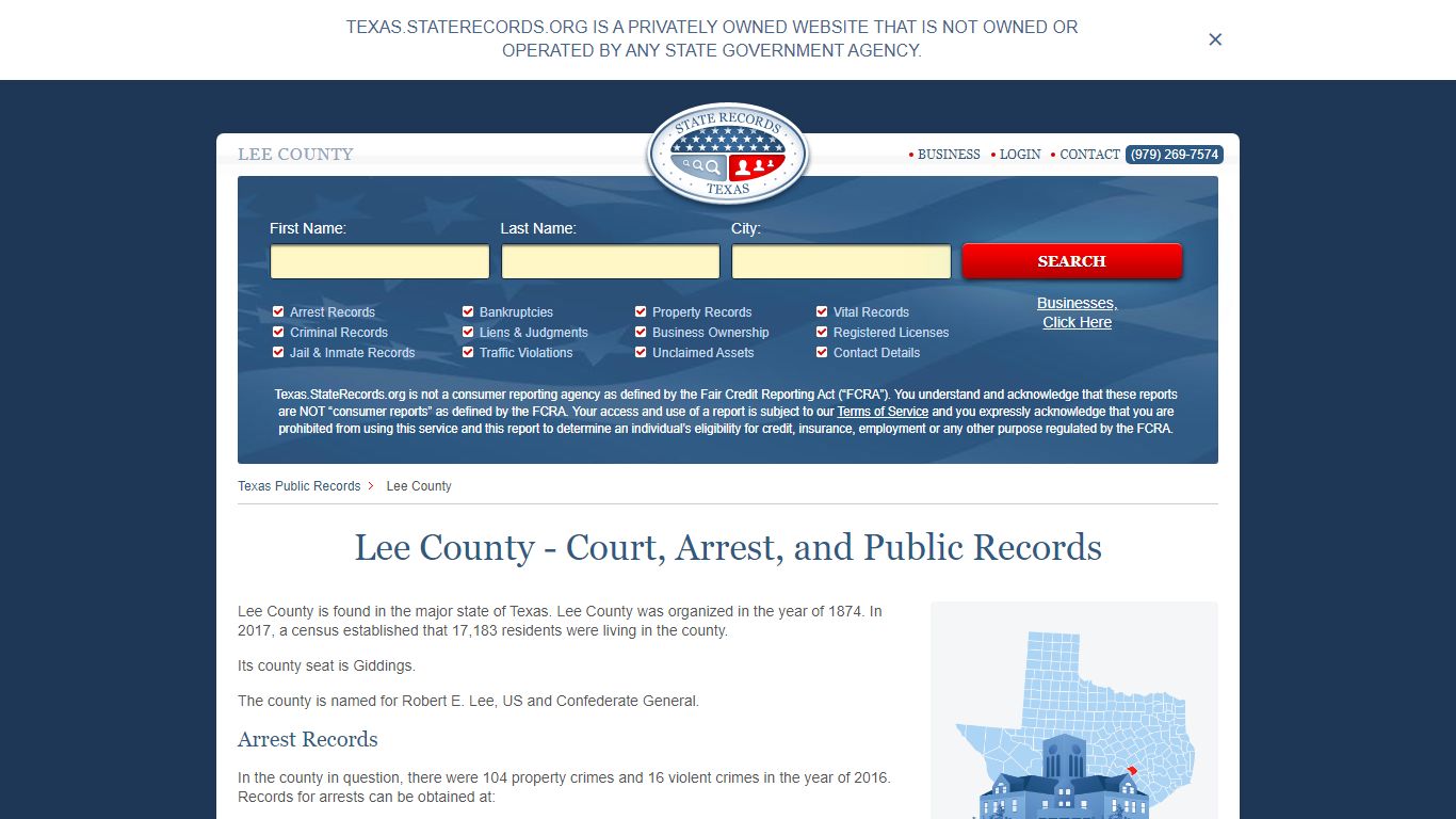 Lee County - Court, Arrest, and Public Records